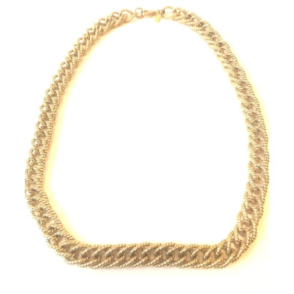 Alfred Sung Braided Gold Tone Necklace Vintage - Picture 1 of 9